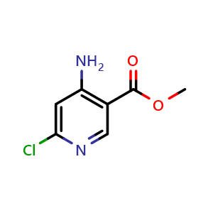 Chemical structure of methyl 4-amino-6-chloro-pyridine-3-carboxylate , CAS 1256785-40-6, AChemBlock S81672