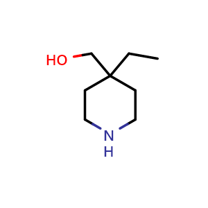 Chemical structure of (4-ethylpiperidin-4-yl)methanol , CAS 1256643-15-8, AChemBlock S81675