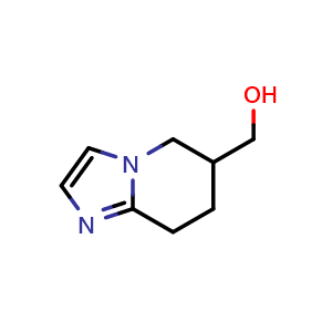 Chemical structure of 5H,6H,7H,8H-imidazo[1,2-a]pyridin-6-ylmethanol , CAS 1256546-79-8, AChemBlock S81677