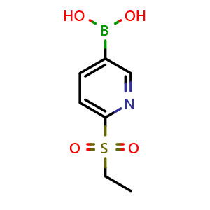 Chemical structure of [6-(ethanesulfonyl)pyridin-3-yl]boronic acid , CAS 1256345-84-2, AChemBlock S81705