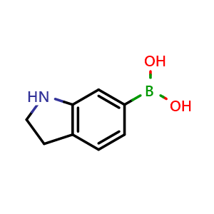 Chemical structure of (2,3-dihydro-1H-indol-6-yl)boronic acid , CAS 1253912-15-0, AChemBlock S81731
