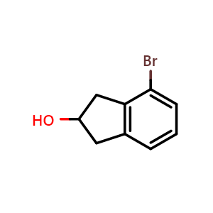 Chemical structure of 4-bromoindan-2-ol , CAS 125141-73-3, AChemBlock S81757