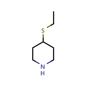 Chemical structure of 4-(ethylsulfanyl)piperidine , CAS 1251059-46-7, AChemBlock S81767