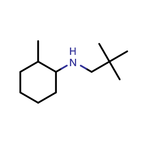 Chemical structure of N-(2,2-dimethylpropyl)-2-methylcyclohexan-1-amine , CAS 1251058-82-8, AChemBlock S81768