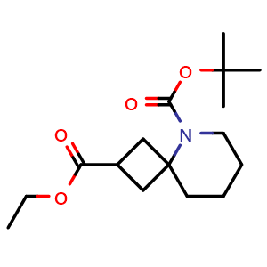 Chemical structure of 5-tert-butyl 2-ethyl 5-azaspiro[3.5]nonane-2,5-dicarboxylate , CAS 1251007-77-8, AChemBlock S81778