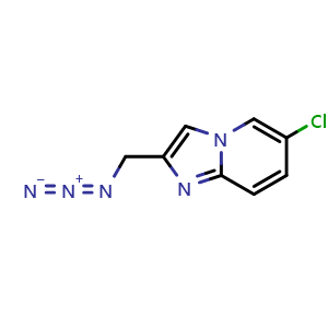 Chemical structure of 2-(azidomethyl)-6-chloroimidazo[1,2-a]pyridine , CAS 1250956-13-8, AChemBlock S81789