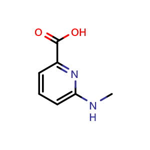 Chemical structure of 6-(methylamino)pyridine-2-carboxylic acid , CAS 1250806-91-7, AChemBlock S81795