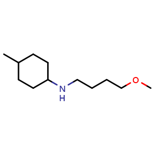 Chemical structure of N-(4-methoxybutyl)-4-methylcyclohexan-1-amine , CAS 1250648-61-3, AChemBlock S81800