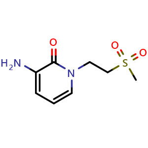 Chemical structure of 3-amino-1-(2-methylsulfonylethyl)pyridin-2-one , CAS 1250600-09-9, AChemBlock S81801
