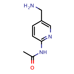 Chemical structure of N-[5-(aminomethyl)pyridin-2-yl]acetamide , CAS 1249669-77-9, AChemBlock S81839