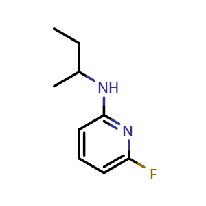 Chemical structure of N-(butan-2-yl)-6-fluoropyridin-2-amine , CAS 1249181-38-1, AChemBlock S81854