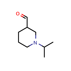Chemical structure of 1-(propan-2-yl)piperidine-3-carbaldehyde , CAS 1248558-73-7, AChemBlock S81872