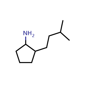 Chemical structure of 2-(3-methylbutyl)cyclopentan-1-amine , CAS 1248231-03-9, AChemBlock S81878