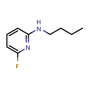 Chemical structure of N-butyl-6-fluoropyridin-2-amine , CAS 1247992-39-7, AChemBlock S81884