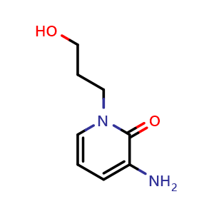 Chemical structure of 3-amino-1-(3-hydroxypropyl)pyridin-2-one , CAS 1247545-67-0, AChemBlock S81895
