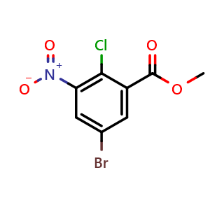 Chemical structure of methyl 5-bromo-2-chloro-3-nitro-benzoate , CAS 124371-59-1, AChemBlock S81936