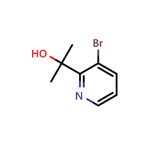 Chemical structure of 2-(3-bromopyridin-2-yl)propan-2-ol , CAS 1240594-87-9, AChemBlock S81965