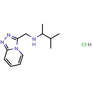Chemical structure of (3-methylbutan-2-yl)({[1,2,4]triazolo[4,3-a]pyridin-3-yl}methyl)amine hydrochloride , CAS 1240528-84-0, AChemBlock S81972