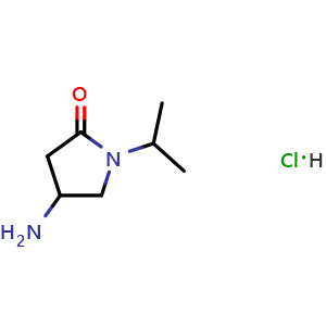 Chemical structure of 4-amino-1-(propan-2-yl)pyrrolidin-2-one hydrochloride , CAS 1240527-57-4, AChemBlock S81981