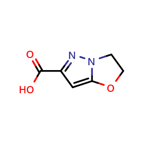 Chemical structure of 2H,3H-pyrazolo[3,2-b][1,3]oxazole-6-carboxylic acid , CAS 1239722-75-8, AChemBlock S82004
