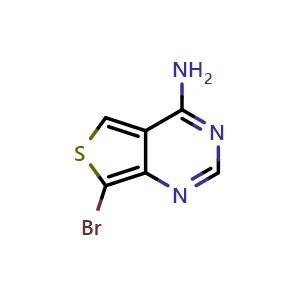 Chemical structure of 7-bromothieno[3,4-d]pyrimidin-4-amine , CAS 1238580-99-8, AChemBlock S82016