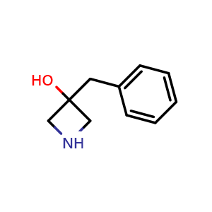 Chemical structure of 3-benzylazetidin-3-ol , CAS 1236862-03-5, AChemBlock S82022