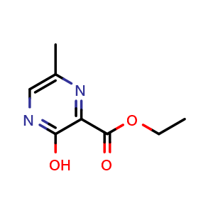 Chemical structure of ethyl 3-hydroxy-6-methyl-pyrazine-2-carboxylate , CAS 1236458-66-4, AChemBlock S82026