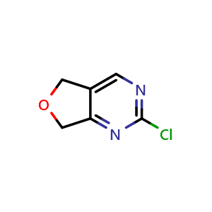 Chemical structure of 2-chloro-5H,7H-furo[3,4-d]pyrimidine , CAS 1233932-44-9, AChemBlock S82076