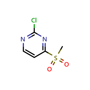Chemical structure of 2-chloro-4-methanesulfonylpyrimidine , CAS 1233026-31-7, AChemBlock S82093