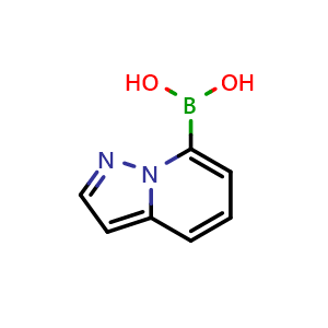Chemical structure of pyrazolo[1,5-a]pyridine-7-boronic acid , CAS 1231934-40-9, AChemBlock S82102