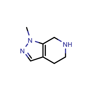 Chemical structure of 1-methyl-4,5,6,7-tetrahydropyrazolo[5,4-c]pyridine , CAS 1228994-66-8, AChemBlock S82117
