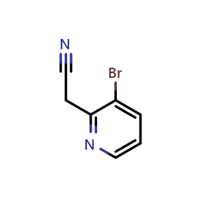 Chemical structure of 2-(3-bromopyridin-2-yl)acetonitrile , CAS 122851-60-9, AChemBlock S82130