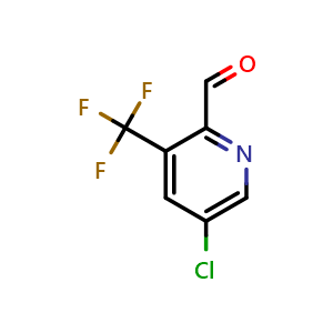 Chemical structure of 5-chloro-3-(trifluoromethyl)pyridine-2-carbaldehyde , CAS 1227605-33-5, AChemBlock S82146