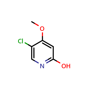 Chemical structure of 5-chloro-4-methoxy-pyridin-2-ol , CAS 1227600-22-7, AChemBlock S82148