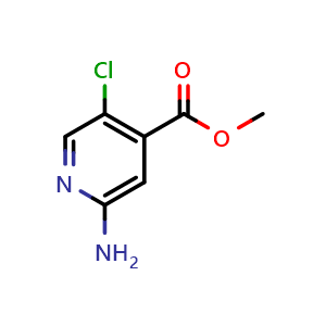 Chemical structure of Methyl 2-amino-5-chloroisonicotinate , CAS 1227002-03-0, AChemBlock S82180