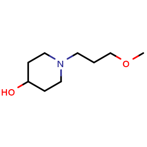 Chemical structure of 1-(3-methoxypropyl)piperidin-4-ol , CAS 1225518-03-5, AChemBlock S82186