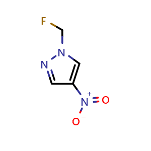 Chemical structure of 1-(fluoromethyl)-4-nitro-pyrazole , CAS 1224194-62-0, AChemBlock S82198