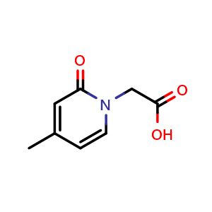 Chemical structure of 2-(4-methyl-2-oxo-1,2-dihydropyridin-1-yl)acetic acid , CAS 122180-16-9, AChemBlock S82211