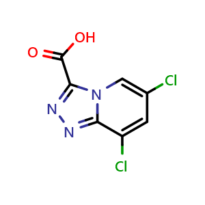 Chemical structure of 6,8-dichloro-[1,2,4]triazolo[4,3-a]pyridine-3-carboxylic acid , CAS 1221723-95-0, AChemBlock S82217