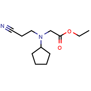 Chemical structure of ethyl 2-[(2-cyanoethyl)(cyclopentyl)amino]acetate , CAS 1221723-50-7, AChemBlock S82221