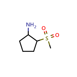 Chemical structure of 2-methanesulfonylcyclopentan-1-amine , CAS 1221723-17-6, AChemBlock S82222