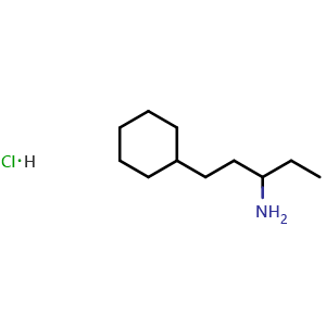Chemical structure of 1-cyclohexylpentan-3-amine hydrochloride , CAS 1221722-49-1, AChemBlock S82224