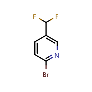 Chemical structure of 2-Bromo-5-(difluoromethyl)pyridine , CAS 1221272-81-6, AChemBlock S82231