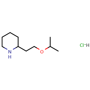 Chemical structure of 2-[2-(propan-2-yloxy)ethyl]piperidine hydrochloride , CAS 1219972-32-3, AChemBlock S82260