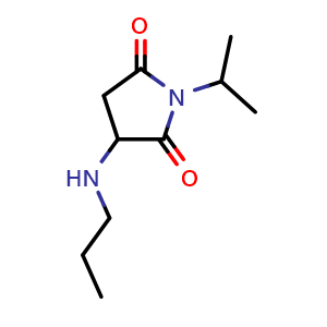 Chemical structure of 1-(propan-2-yl)-3-(propylamino)pyrrolidine-2,5-dione , CAS 1218600-88-4, AChemBlock S82291