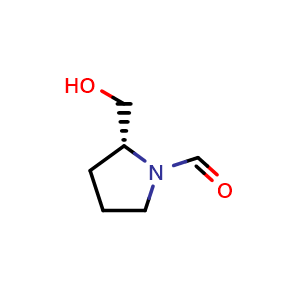 Chemical structure of (2R)-2-(hydroxymethyl)pyrrolidine-1-carbaldehyde , CAS 121817-70-7, AChemBlock S82294