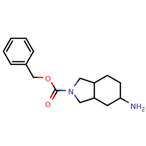 Chemical structure of benzyl 5-amino-octahydro-1H-isoindole-2-carboxylate , CAS 1218078-56-8, AChemBlock S82297