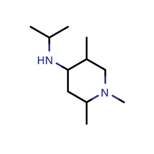 Chemical structure of 1,2,5-trimethyl-N-(propan-2-yl)piperidin-4-amine , CAS 1218045-65-8, AChemBlock S82299