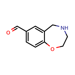 Chemical structure of 2,3,4,5-tetrahydro-1,4-benzoxazepine-7-carbaldehyde , CAS 1217862-83-3, AChemBlock S82302