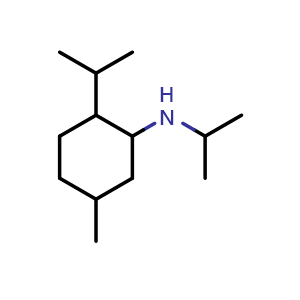 Chemical structure of 5-methyl-N,2-bis(propan-2-yl)cyclohexan-1-amine , CAS 1217712-09-8, AChemBlock S82312